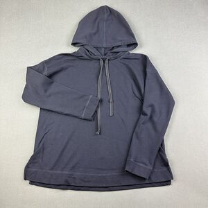 J Jill Pullover Sweatshirt Womens S Blue Hooded Casual Coastal Loungewear Cozy*